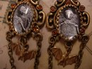 Bizarre gothic Macabre Corpse memoriam earrings with bats and chains and more