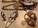 Bizarre gothic Macabre Corpse memoriam earrings with bats and chains and more