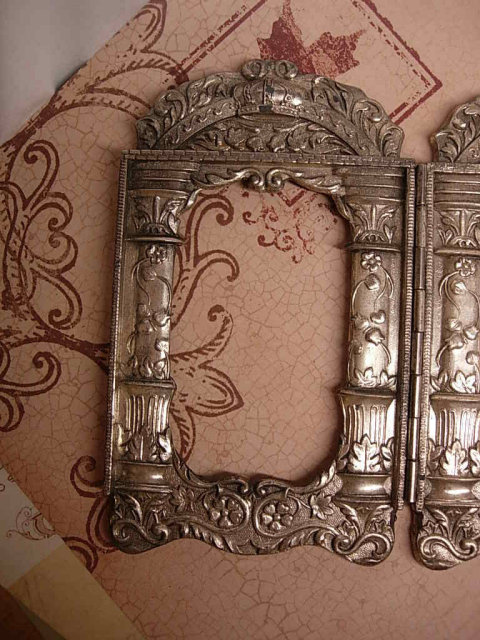 ORnate ANtique Victorian Religious Folding Icon Frame