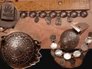 Vintage Sacred French Medals Sterling Bracelet Signed