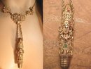 Baroque Mucha Nouveau woman hidden compartment jeweled pendant necklace