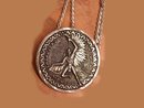 1950's Sterling Caballero Winged Indian Coin Necklace SIGNEd and hallmarked