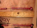VINTAGE Deco Hatpin with RED Paste Rhinestone Celluloid LONG Flapper design