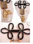 VIntage 1897 Louisiana Rag Huge charm watch fob brooch with miniature glass cased music