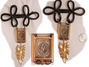 VIntage 1897 Louisiana Rag Huge charm watch fob brooch with miniature glass cased music