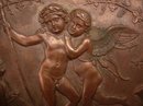 Rare Antique Bronze Cherub Coffin Plate Late 1800's plaque