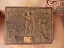 Rare Antique Bronze Cherub Coffin Plate Late 1800's plaque