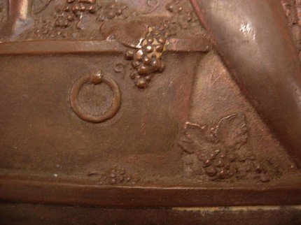 Rare Antique Bronze Cherub Coffin Plate Late 1800's plaque