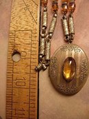 ANtique Art Deco Golden citrine Locket necklace