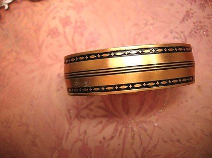 ANtique Enamel Mourning Victorian Buckle Bracelet