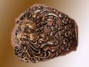 HUge Vintage Bacchus Relief bracelet hinged with figural mythology gargoyle God