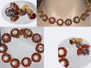 Fabulous WEiss signed Aurora borealis FLorette Necklace bracelet and earrings