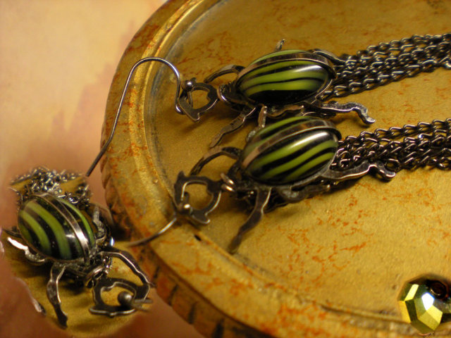 SIgned Aesthetic Scarab Earrings