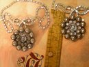 Vintage French Saint PEarl and rhinestone icon necklace