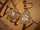 Vintage Deco SPider and Web Earrings
