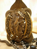 Nude Snake Charmer Necklace nouveau serpents and goddess with black faceted chain