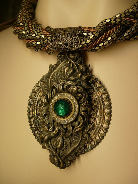 Gothic Baroque Renaissance collar necklace antique pendant snake necklace