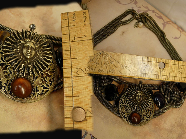 Medusa The guardian Collar necklace with huge stones and snake chain for the goddess in all of us