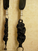 1915 3-D Liberty Head watch fob necklace on black silk ribbon sterling medallion