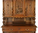 Antique French Renaissance Buffet Server Chariot Horses