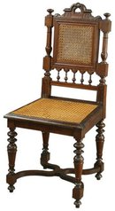 Antique French Renaissance Henry II Style Dining Chairs Carved Oak Turned Legs
