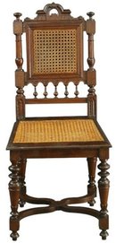 Antique French Renaissance Henry II Style Dining Chairs Carved Oak Turned Legs