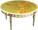 Vintage Large, Round French Country Coffee Table, Ornate Rococo Metal Base