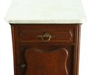 Vintage 1930 French Country Oak Nightstand/Accent Table, Louis XV, Marble Top
