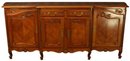 Vintage Carved Cherry Louis XV French Country Server Sideboard Bombe Curves