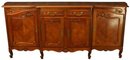 Vintage Carved Cherry Louis XV French Country Server Sideboard Bombe Curves