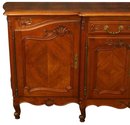Vintage Carved Cherry Louis XV French Country Server Sideboard Bombe Curves