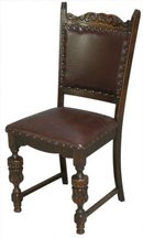 Vintage French Oak Dining Chairs Heavily Carved circa 1960 Set of 6