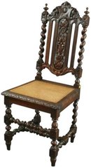 Set 6 Antique French Renaissance Hunting Dining Chairs Barley Twist Carved Oak