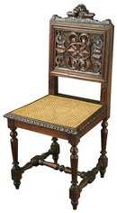 Set of 4 Ornately Carved Antique French Renaissance Henry II Oak Dining Chairs