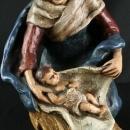 Antique French Chalkware Sculpture of Mother Madonna Swaddling the Christ Child
