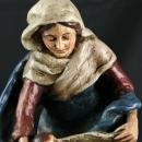Antique French Chalkware Sculpture of Mother Madonna Swaddling the Christ Child