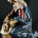 Antique French Chalkware Sculpture of Mother Madonna Swaddling the Christ Child