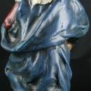 Antique French Chalkware Sculpture of Mother Madonna Swaddling the Christ Child