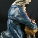 Antique French Chalkware Sculpture of Mother Madonna Swaddling the Christ Child