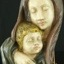 Vintage French Chalk Madonna Child Wall Sculpture Art
