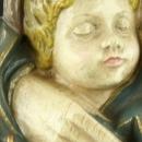 Vintage French Chalk Madonna Child Wall Sculpture Art