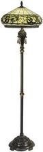 Dale Tiffany Lewellen Floor Lamp, Moss/Cream Hand-Rolled Art Glass, Pull Chains