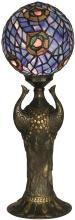 Dale Tiffany Replica Globe Peacock Table Lamp, Bronze, Hand-Rolled Art Glass