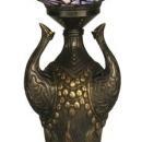 Dale Tiffany Replica Globe Peacock Table Lamp, Bronze, Hand-Rolled Art Glass