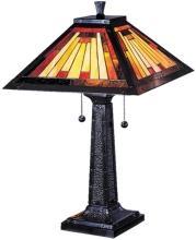 New Table Lamp Mica Bronze Dale Tiffany 2-Light Mission Resin Hand-Rolled DY-269