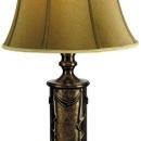 New Table Lamp Multi Bronze Dale Tiffany 1-Light Drake Fabric Cast Metal DY-310