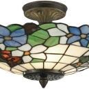 New Light Fixture Antique Brass Dale Tiffany 3-Light Pansy Hand-Rolled Ar DY-378