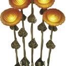 New Table Lamp Antique Brass Dale Tiffany 5-Light Reproduction Hand-Blown DY-598