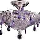 Dale Tiffany Silver Plated Rowley Ceiling Mount Light Fixture, Crystals