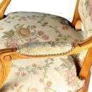 Vintage 1950 French Country Louis XV Arm Chair in Walnut with Floral Upholstery